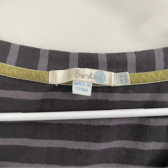 Boden scoop neck stripe grey tee 6 #WL666 - Picture 3 of 5